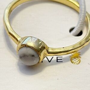 NWT Pura Vida Gold Howlite Ring 925 Silver